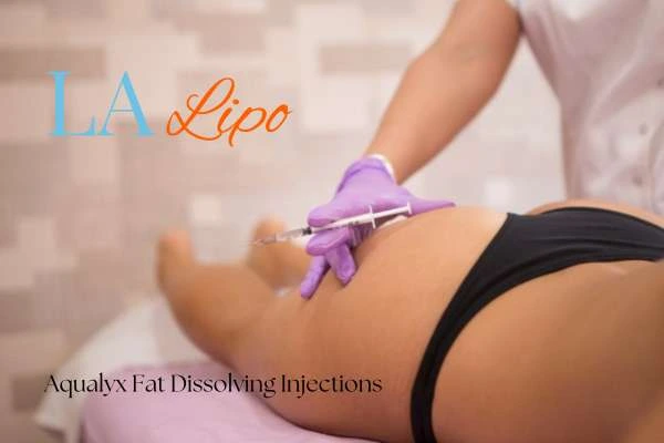 Woman having fat dissolving injections Minehead on thighs