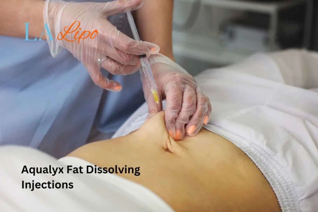 woman having fat dissolving injections Minehead in the stomach