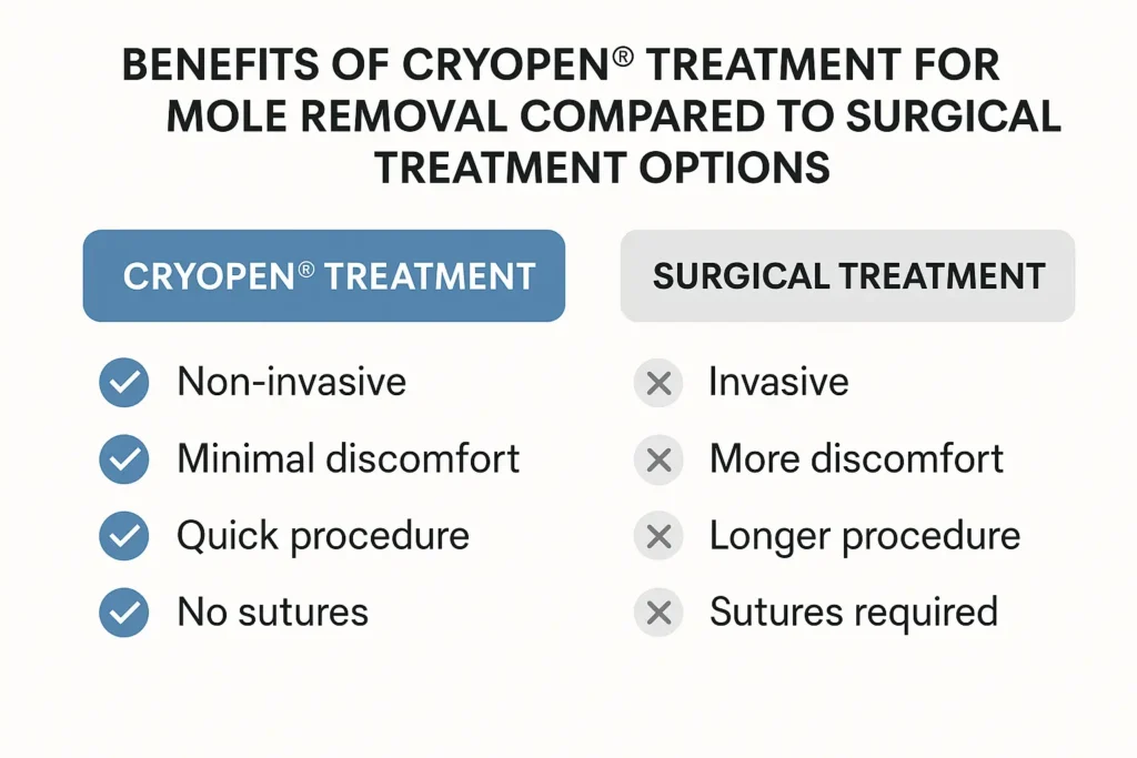 Benefits of professional mole-removal assessment at LA LIPO Minehead