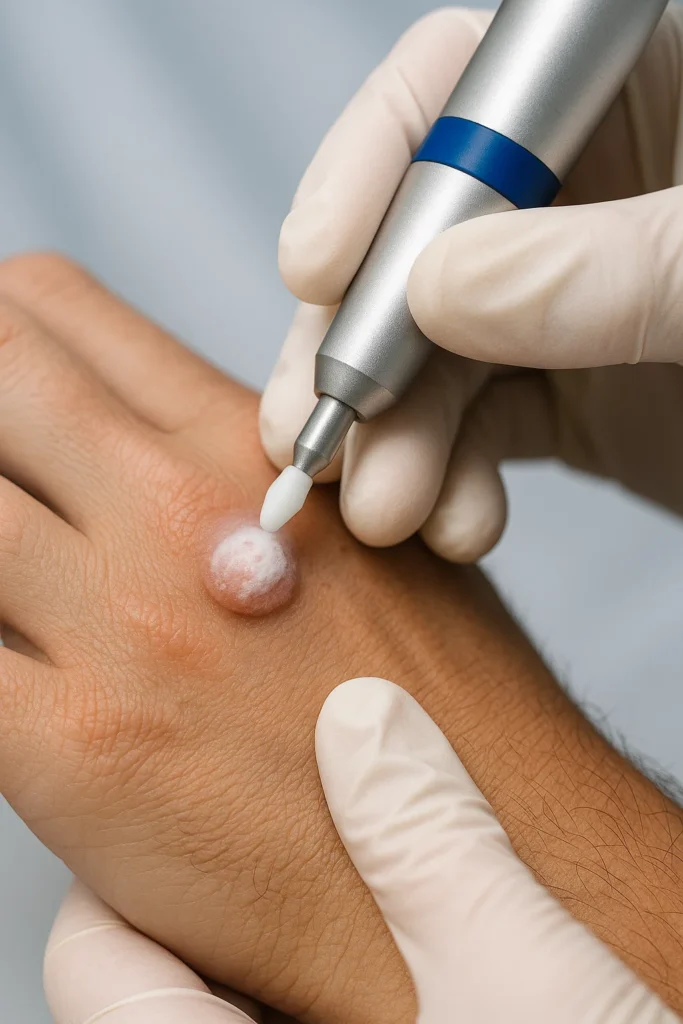 example of wart removal Minehead using cryopen