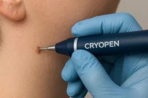 Person receiving skin tag removal Minehead